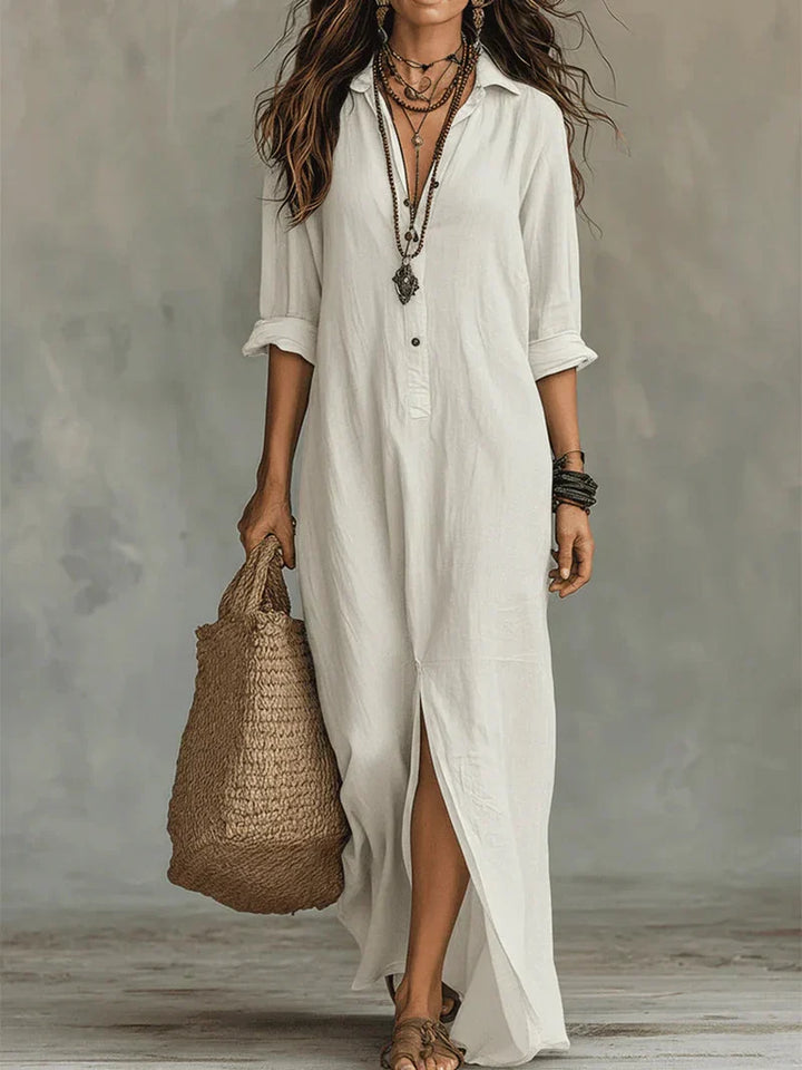 Eversley | Collared Button Detail Maxi Dress