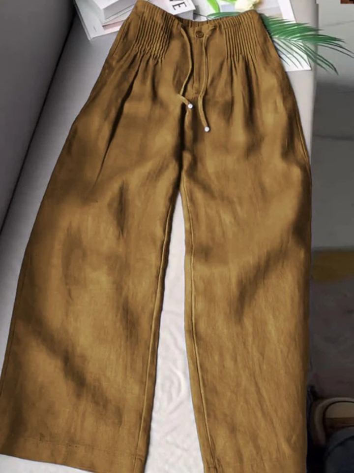 Lorena | Wide-Leg Pants in Cotton–Linen Blend