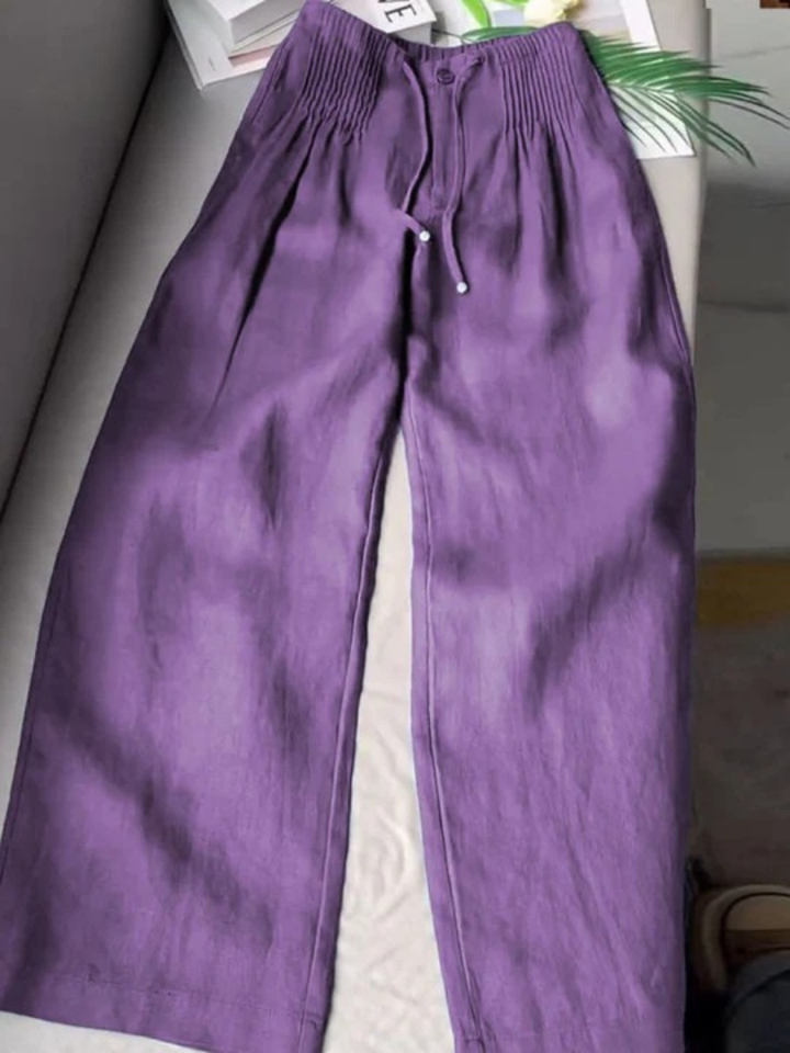 Lorena | Wide-Leg Pants in Cotton–Linen Blend