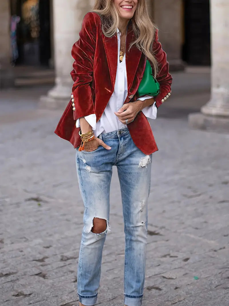 Sylva | Elegant Velvet Blazer