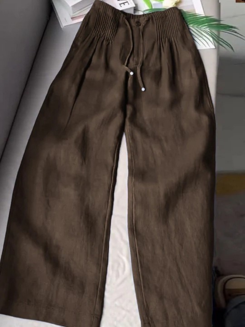 Lorena | Wide-Leg Pants in Cotton–Linen Blend