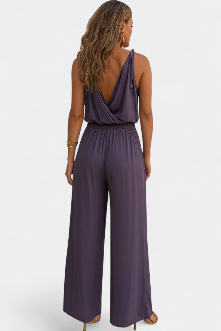 Evelisse | Gold Detail Evening Jumpsuit