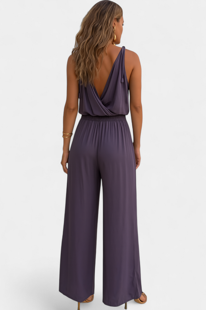 Evelisse | Gold Detail Evening Jumpsuit