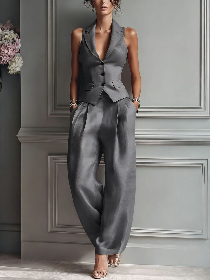 Mirella | Elegant Buttoned Two Piece Set