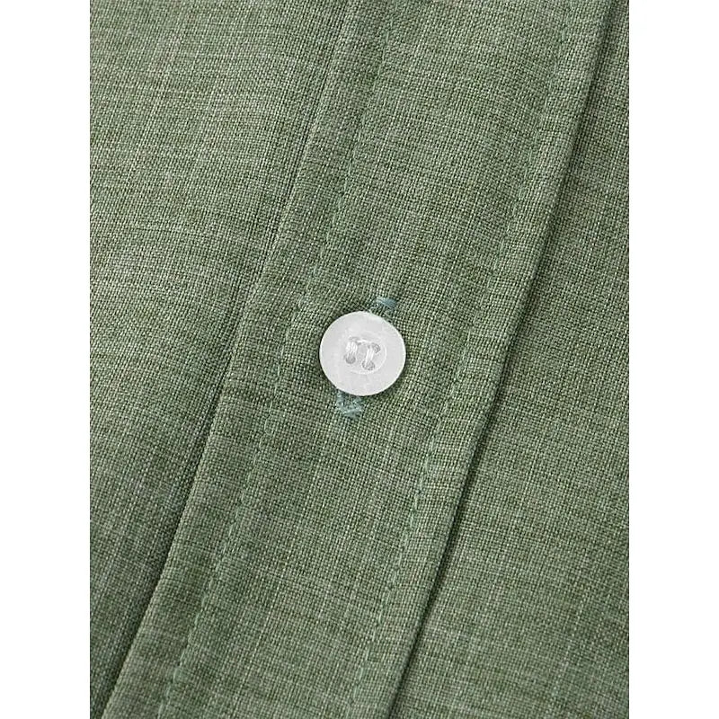 Bramwell | Men’s Linen Grandad Collar Shirt