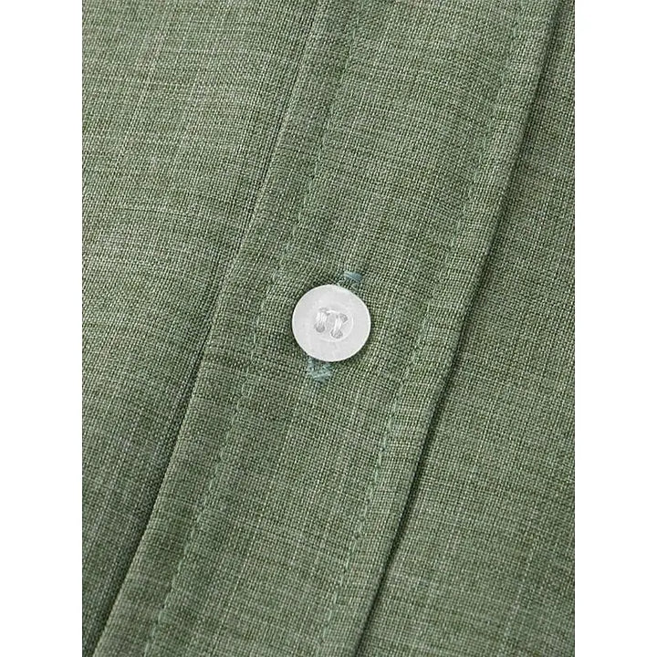 Bramwell | Men’s Linen Grandad Collar Shirt