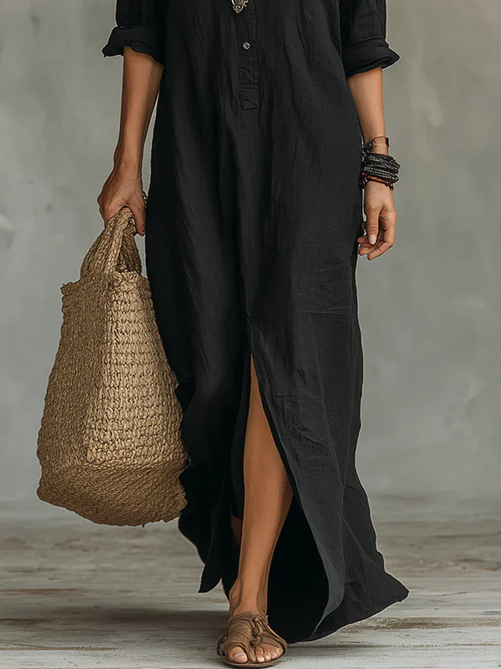 Eversley | Collared Button Detail Maxi Dress