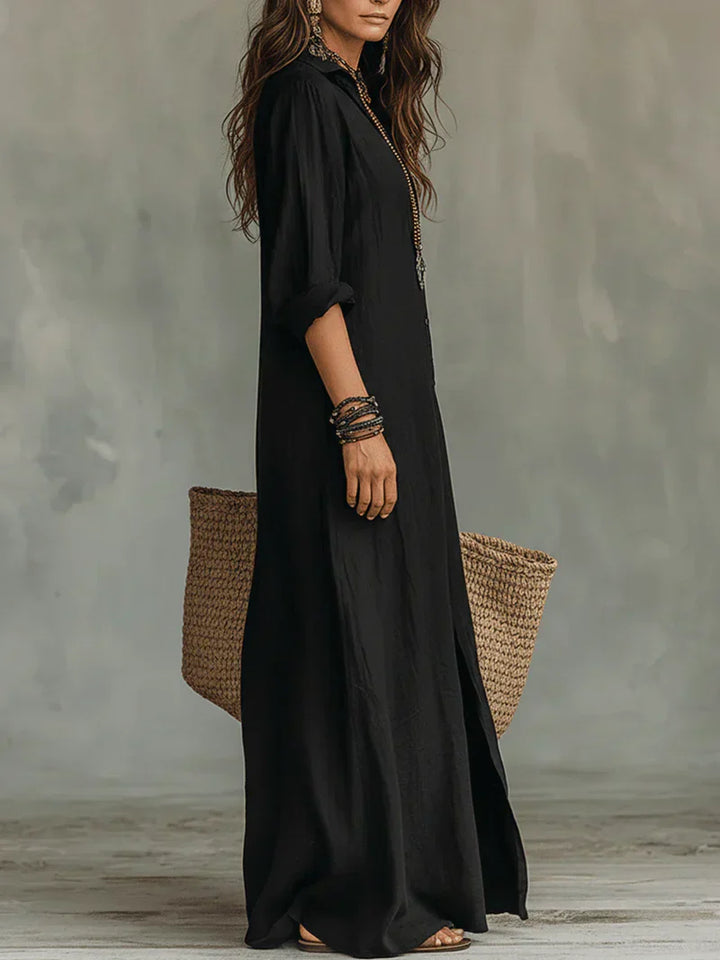 Eversley | Collared Button Detail Maxi Dress