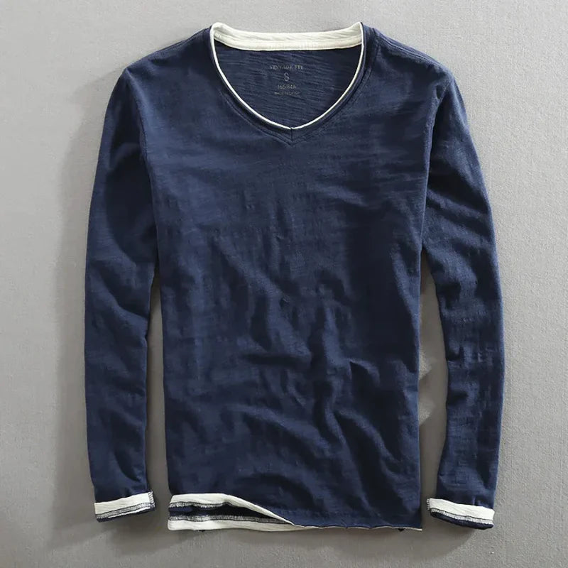 Renor | Essential Daily V-Neck Long Sleeve Tee