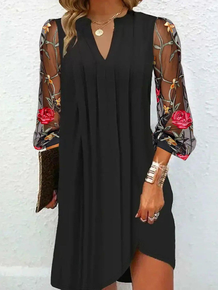 Isolde | Elegant Dress with Embroidered Sleeves
