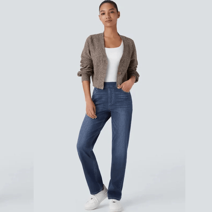 Genese | Elastic and comfortable high-waisted trousers