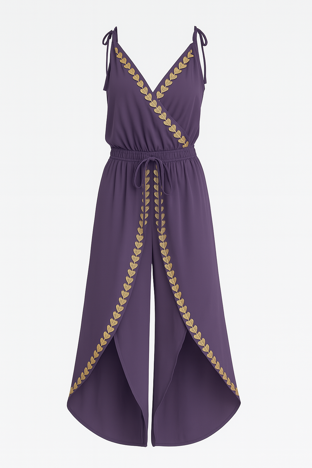 Evelisse | Gold Detail Evening Jumpsuit