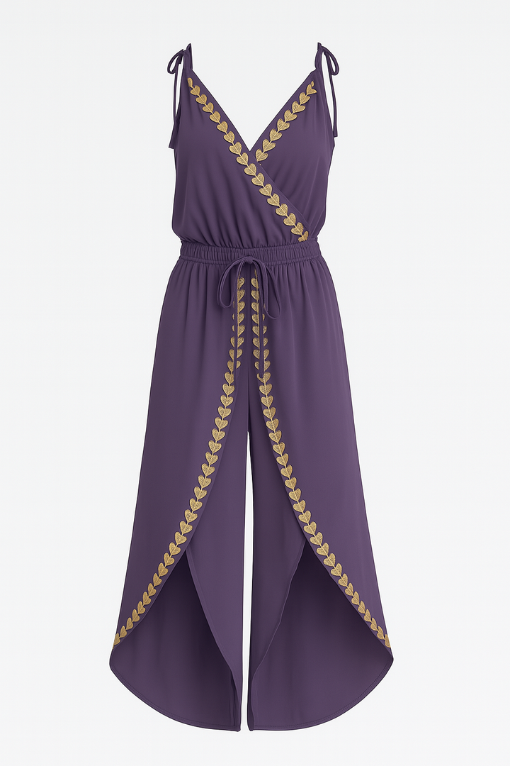 Evelisse | Gold Detail Evening Jumpsuit